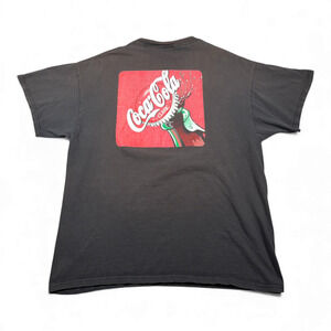 Vintage Coca Cola Shirt Adult EXTRA LARGE Black Enjoy Coke Soda Pop Fade 90s